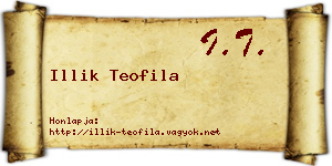 Illik Teofila névjegykártya